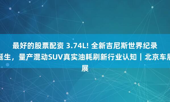 最好的股票配资 3.74L! 全新吉尼斯世界纪录诞生，量产混动SUV真实油耗刷新行业认知｜北京车展