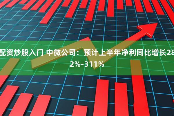 配资炒股入门 中微公司：预计上半年净利同比增长282%-311%